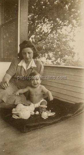 Peter Provenzano Photo Album Image_copy_196.jpg - Martha Provenzano Gayford with her son Peter Gayford.  Dallas, Texas - summer of 1942.